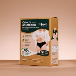 3 culottes absorbantes lavables en coton bio pour fuites urinaires